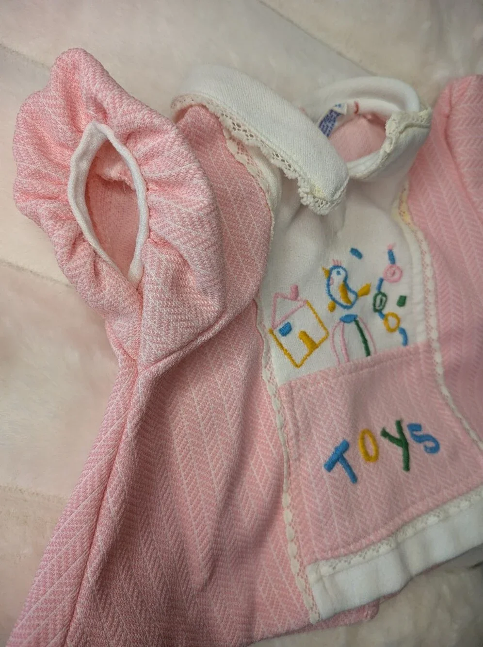 Vgt 1980s Mayfair Infant 2 Piece Collared Outfit